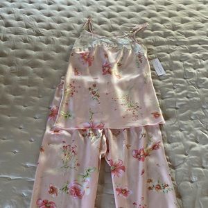 Oscar de la Renta Pajama set silk pink Sz Small